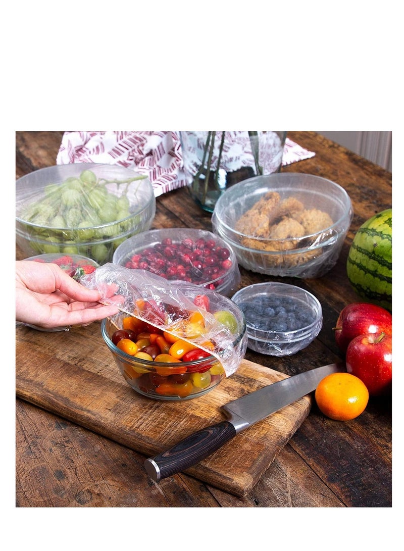 100Pcs Shrinkable Fresh Keeping Bags PE Cling Film Bags,Elastic Plastic Food Storage Covers Lids Universal Reusable Elastic Food Bowl Lids Kitchen Supplies for Food Fruit Vegetable Meat Preservation - Image 1